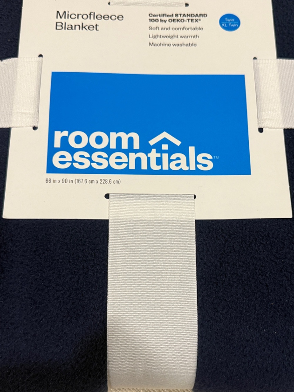 Room Essentials Navy Microfleece Throw Blanket 66 in X 90 in.
